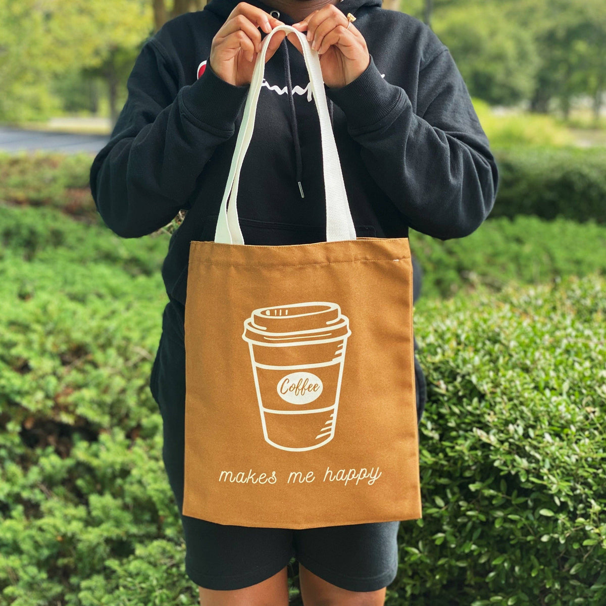 Coffee Makes Me Happy Canvas Tote