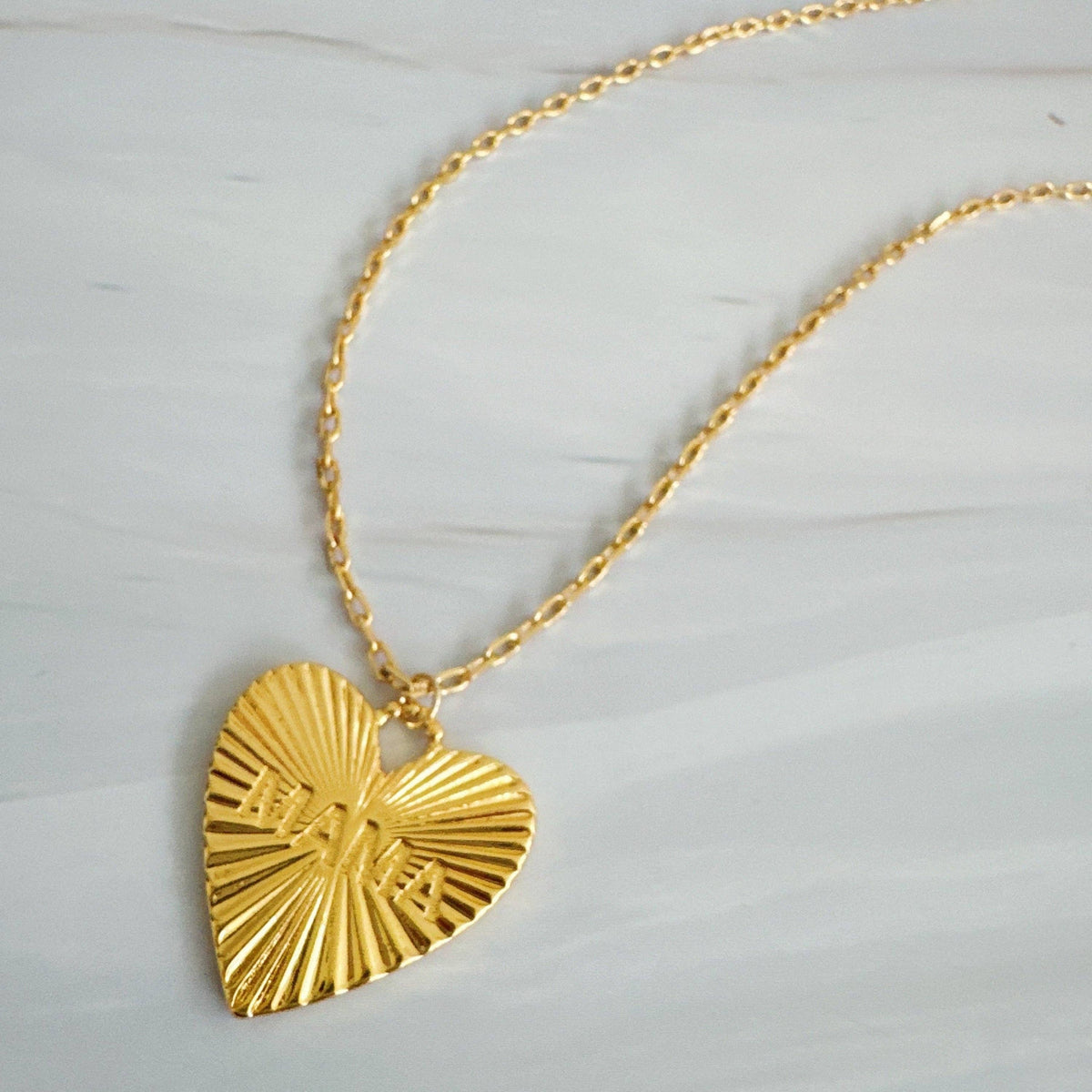 Golden Glow Mama Heart Necklace