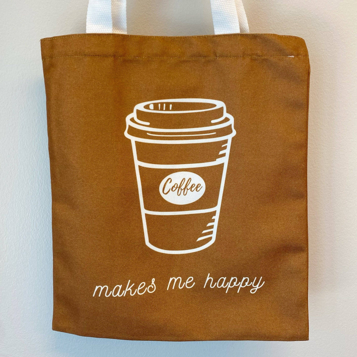 Coffee Makes Me Happy Canvas Tote