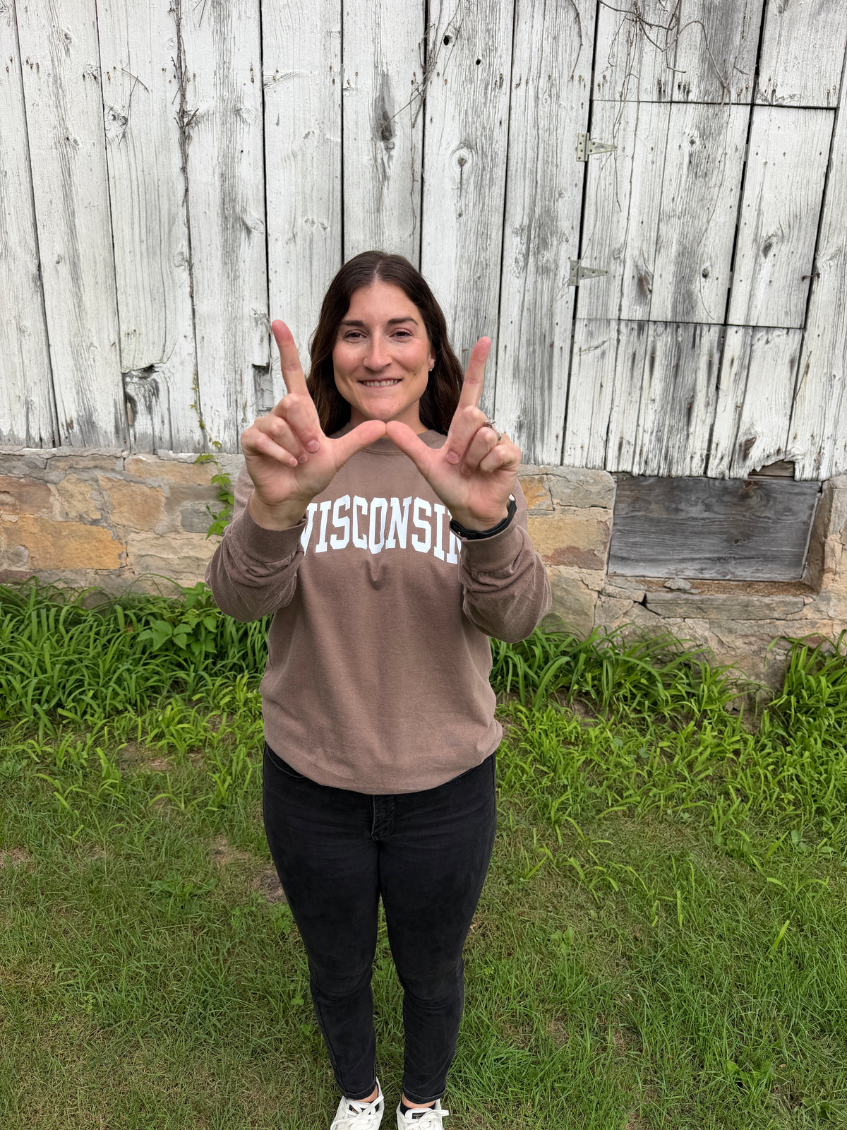 Wisconsin State Long Sleeve Shirt: Espresso