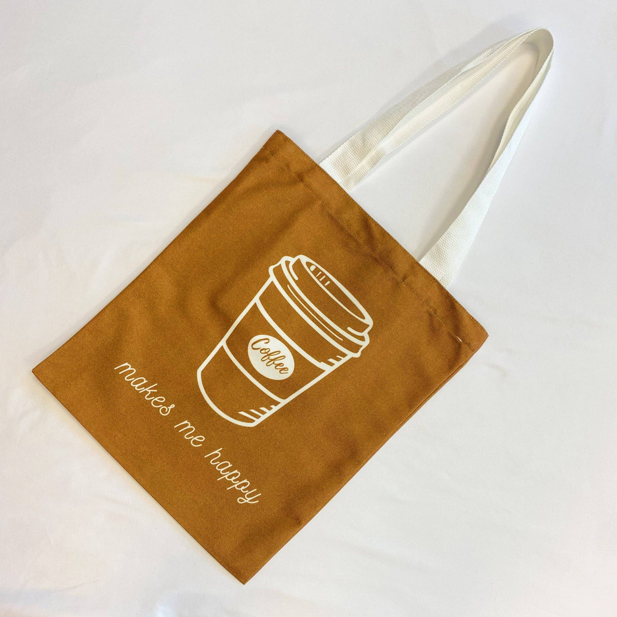 Coffee Makes Me Happy Canvas Tote