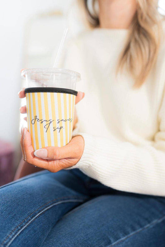 Jesus Saves I Sip Coffee Sleeve